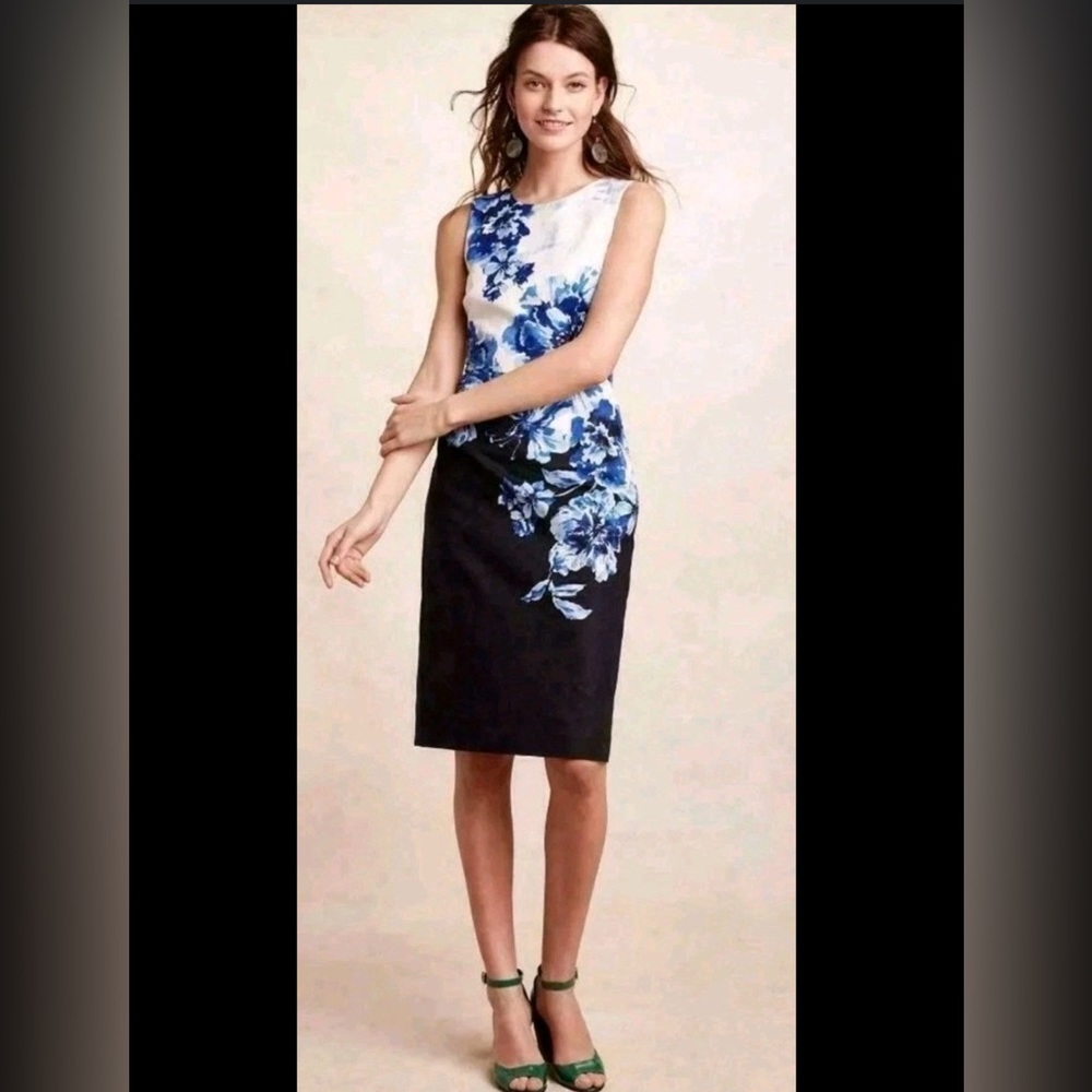 Maeve Blue Floral Print Midi Dress